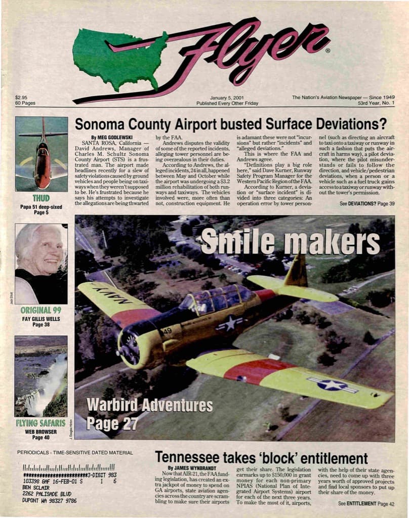 Cover of the January 5, 2001 edition of General Aviation News
