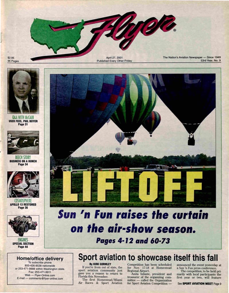 Cover of the April 27, 2001 edition of General Aviation News