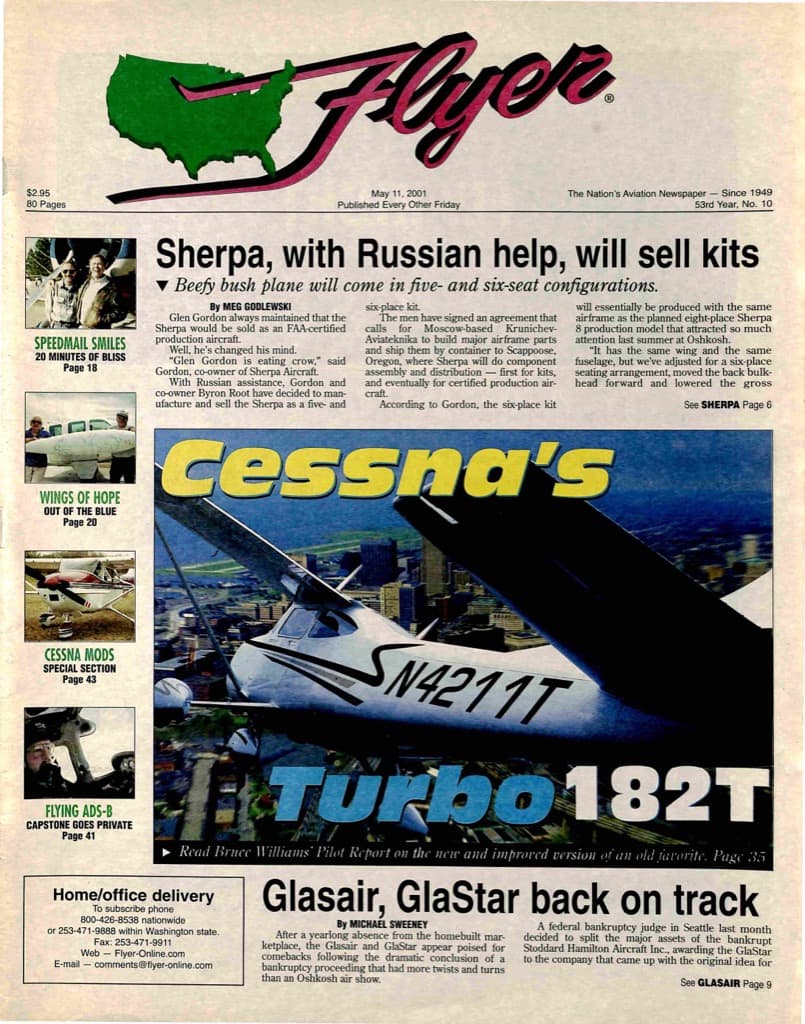 Cover of the May 11, 2001 edition of General Aviation News