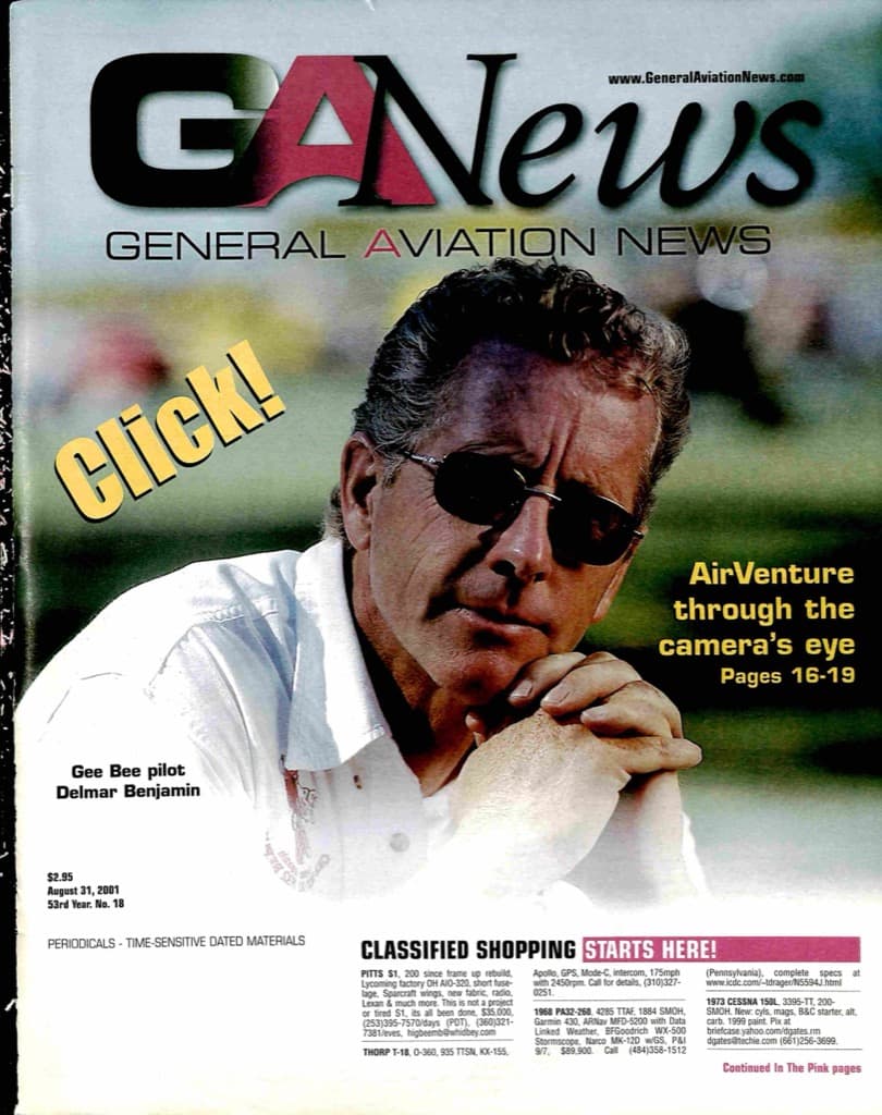 Cover of the August 31, 2001 edition of General Aviation News