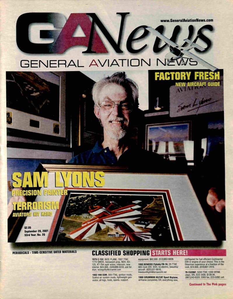 Cover of the September 28, 2001 edition of General Aviation News