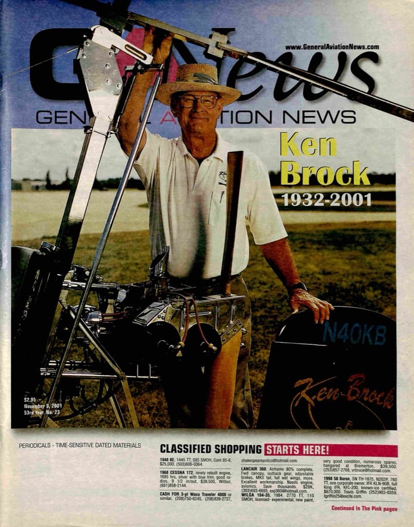 Cover of the November 9, 2001 edition of General Aviation News