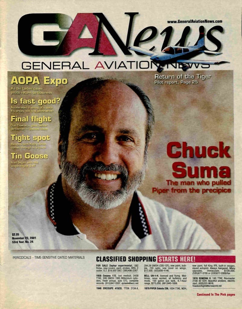 Cover of the November 23, 2001 edition of General Aviation News