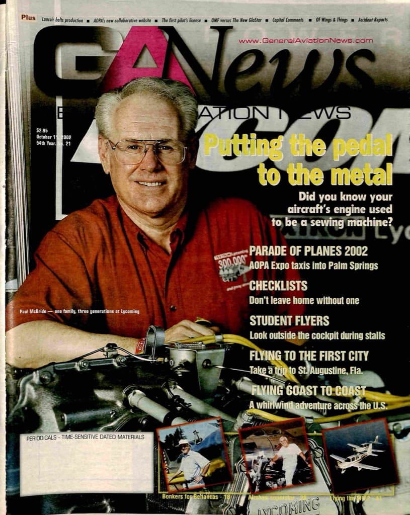 Cover of the October 11, 2002 edition of General Aviation News