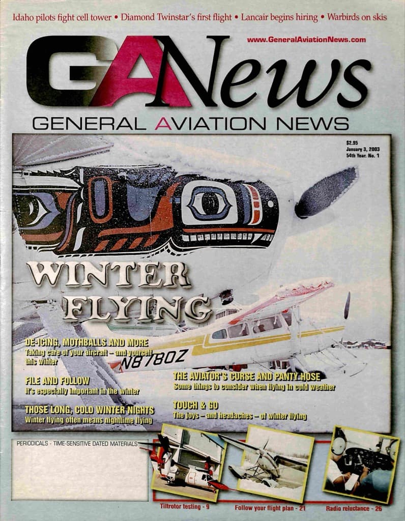 Cover of the January 3, 2003 edition of General Aviation News