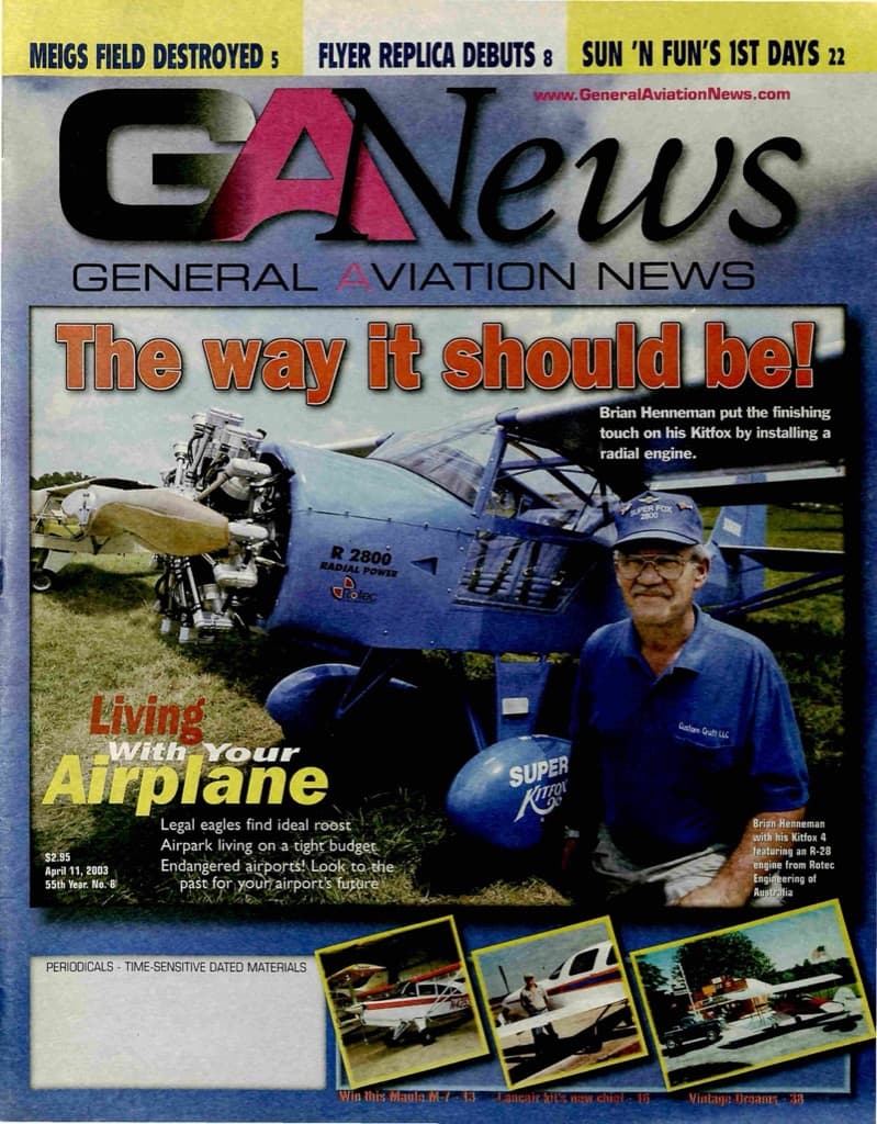 Cover of the April 11, 2003 edition of General Aviation News