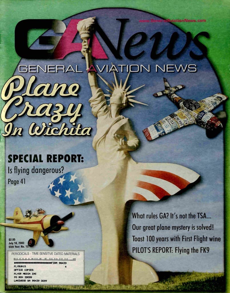 Cover of the July 18, 2003 edition of General Aviation News