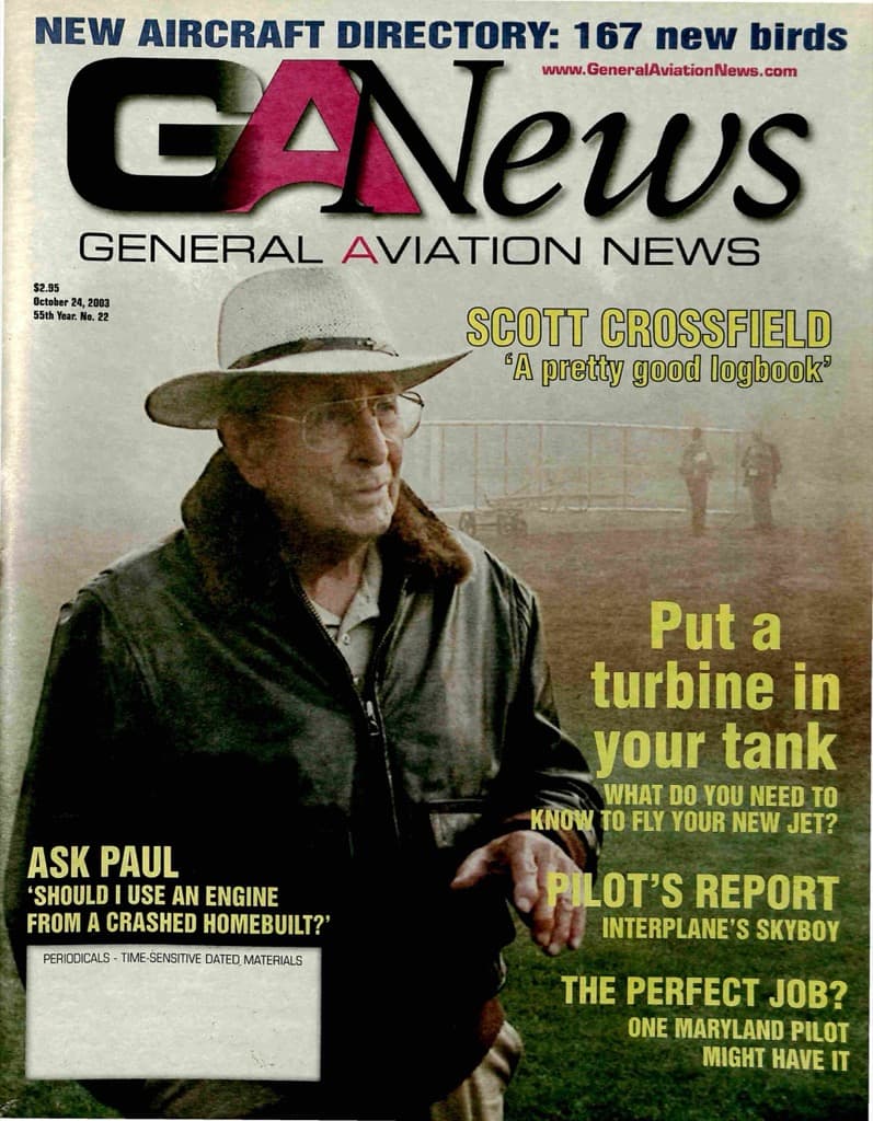 Cover of the October 24, 2003 edition of General Aviation News
