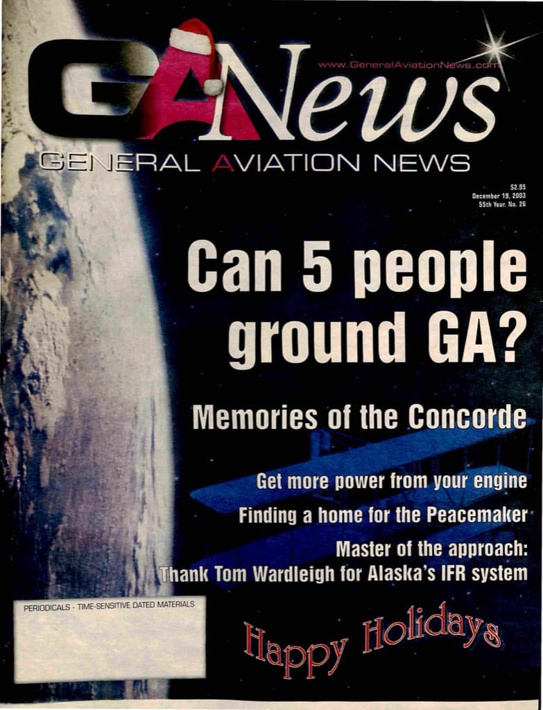 Cover of the December 19, 2003 edition of General Aviation News