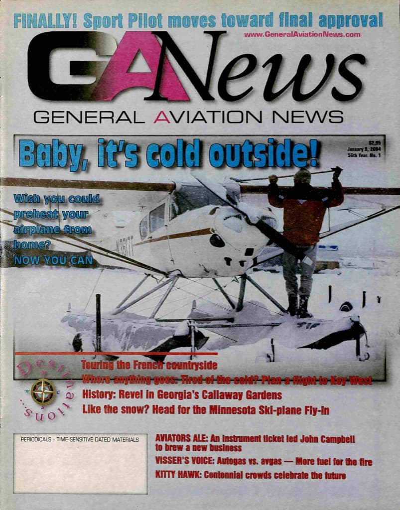 Cover of the January 9, 2004 edition of General Aviation News
