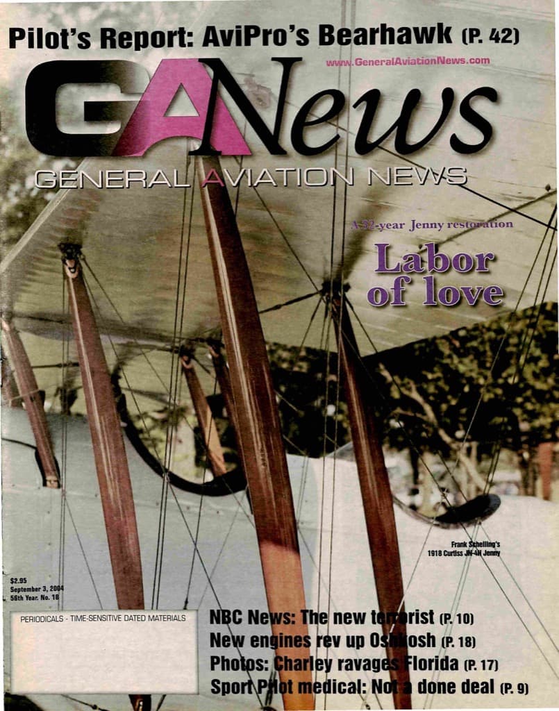 Cover of the September 3, 2004 edition of General Aviation News