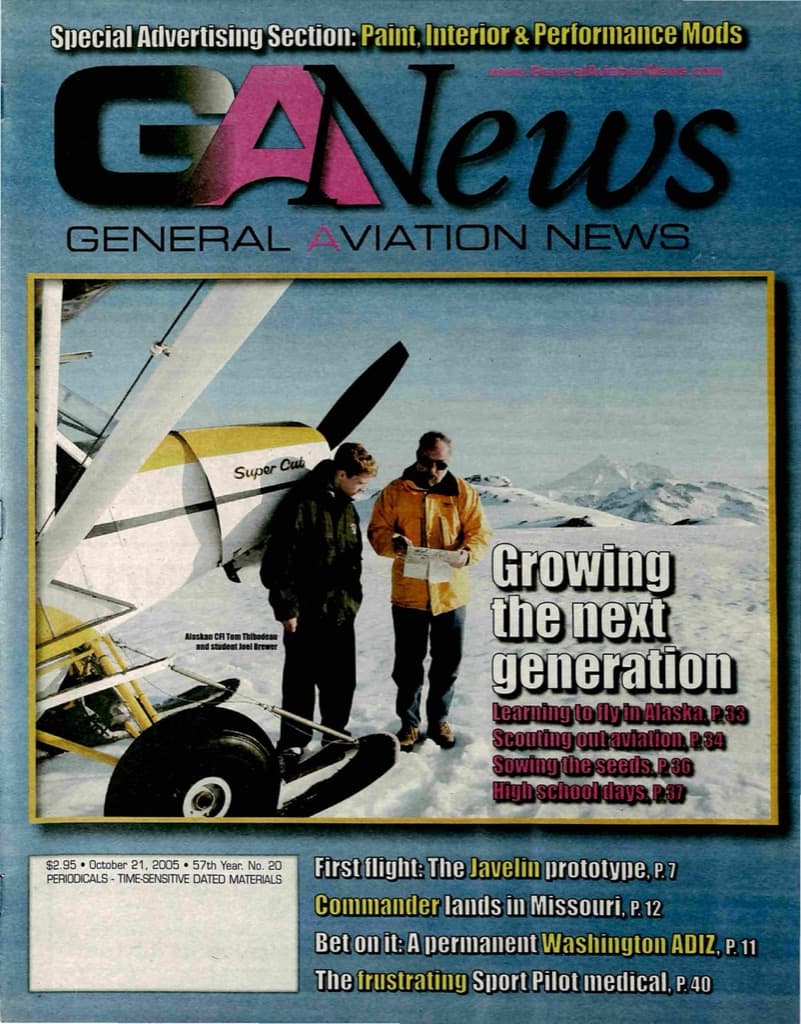 Cover of the October 21, 2005 edition of General Aviation News
