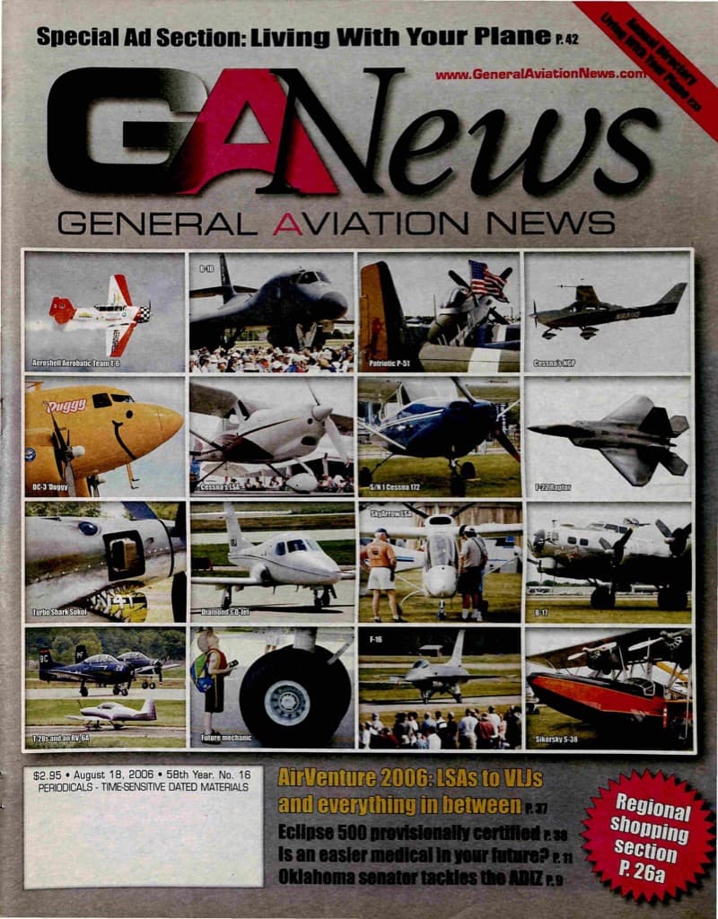 Cover of the August 18, 2006 edition of General Aviation News