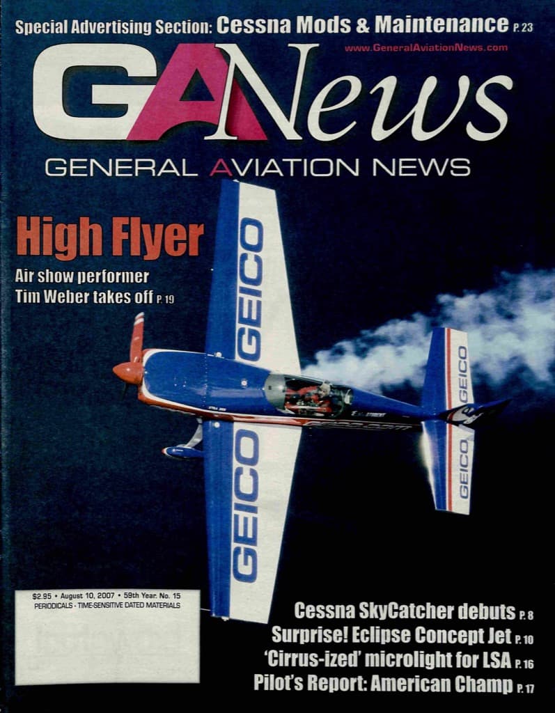 Cover of the August 10, 2007 edition of General Aviation News