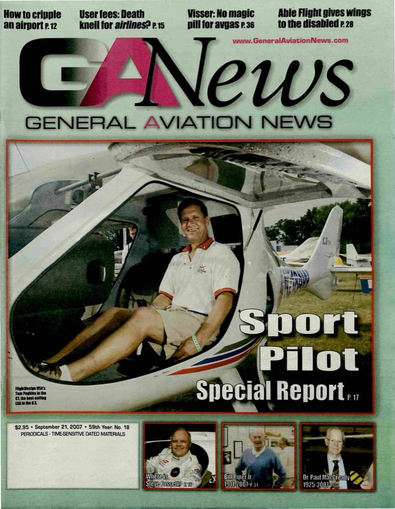 Cover of the September 21, 2007 edition of General Aviation News