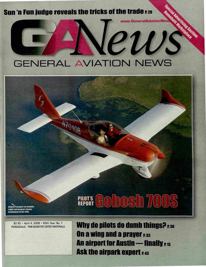 Cover of the April 4, 2008 edition of General Aviation News