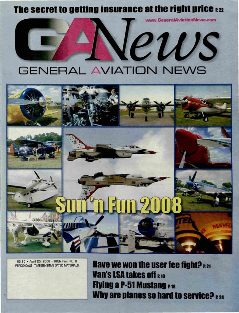 Cover of the April 25, 2008 edition of General Aviation News