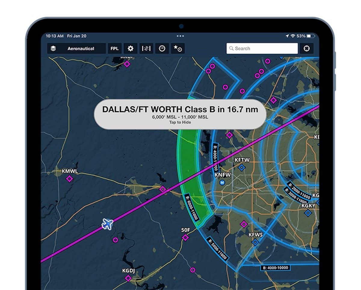 Latest ForeFlight Update Includes Controlled Airspace Alerts, NOTAM ...